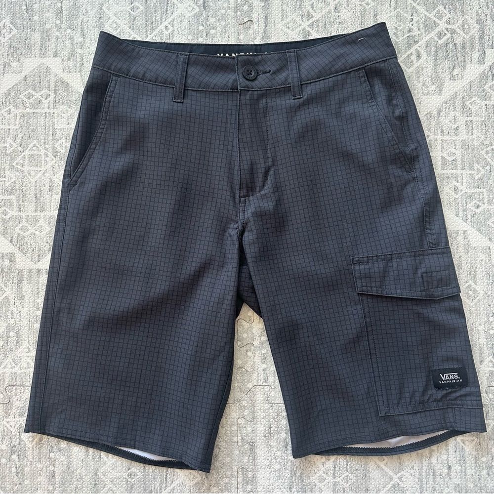 Van’s Check Vanphibian Ripstopper- B Drying Cargo Utility Board Shorts Size 28